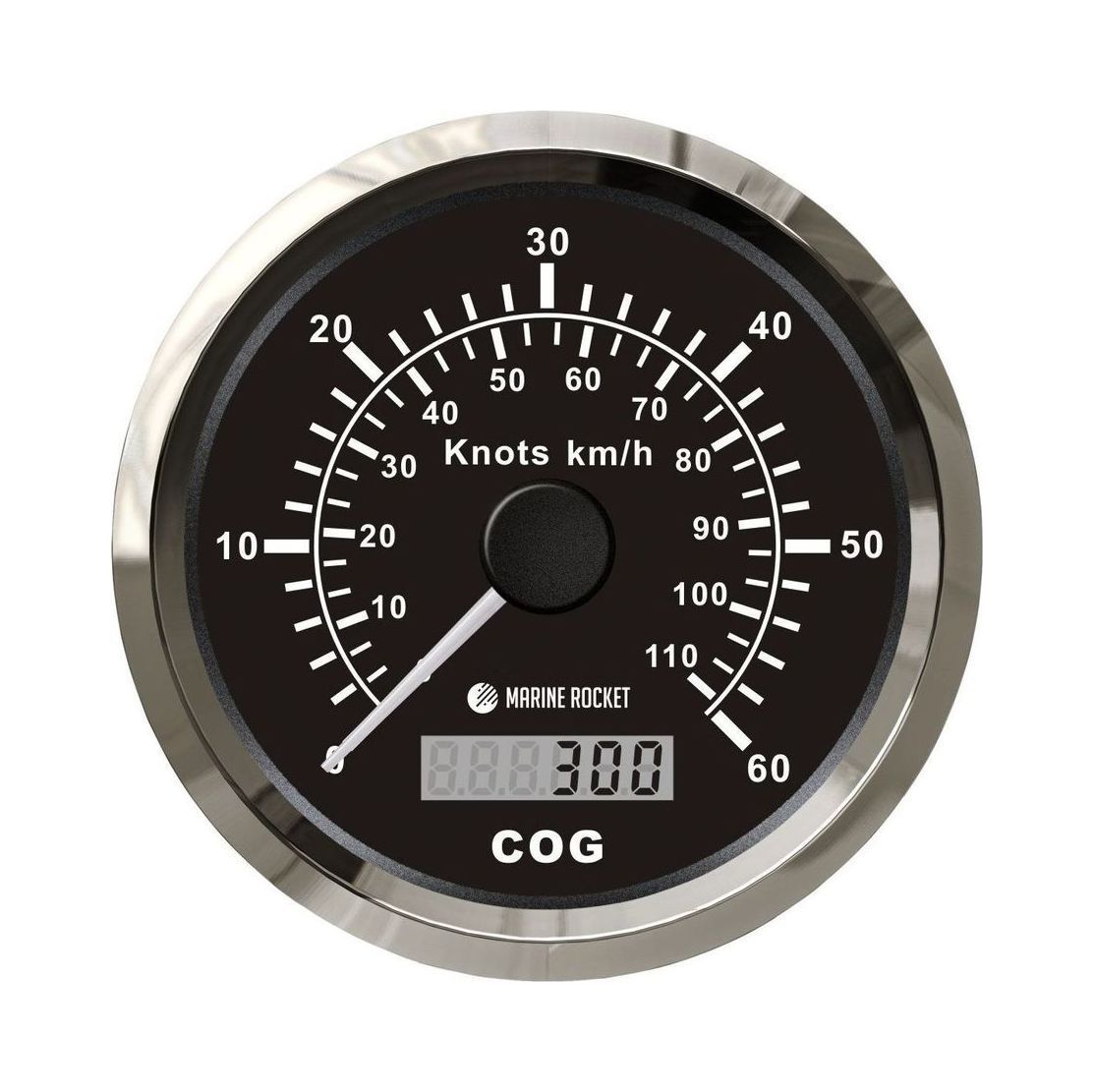 GPS-спидометр аналоговый 0-60 узлов, черный циферблат, д. 85 мм, Marine Rocket купить c доставкой