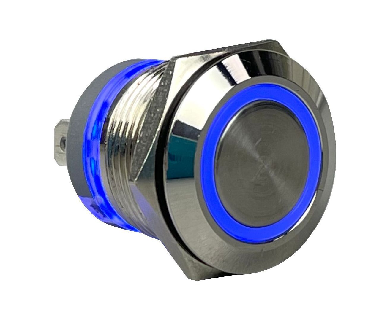 Кнопка с фиксацией, подсветка синяя, 12 В, д. 19мм, SX-TECH купить c доставкой