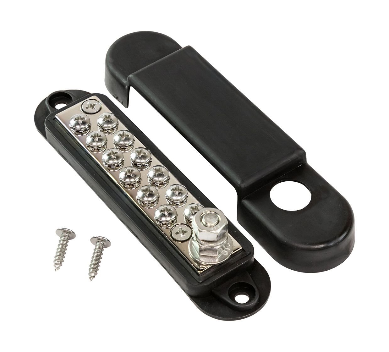 Колодка распределительная электромонтажная, 12 контактов, черная купить c доставкой