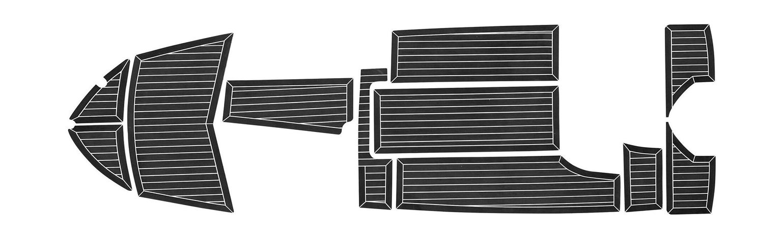 Комплект палубного покрытия для Феникс 530HT, тик черный, с обкладкой, Marine Rocket купить c доставкой