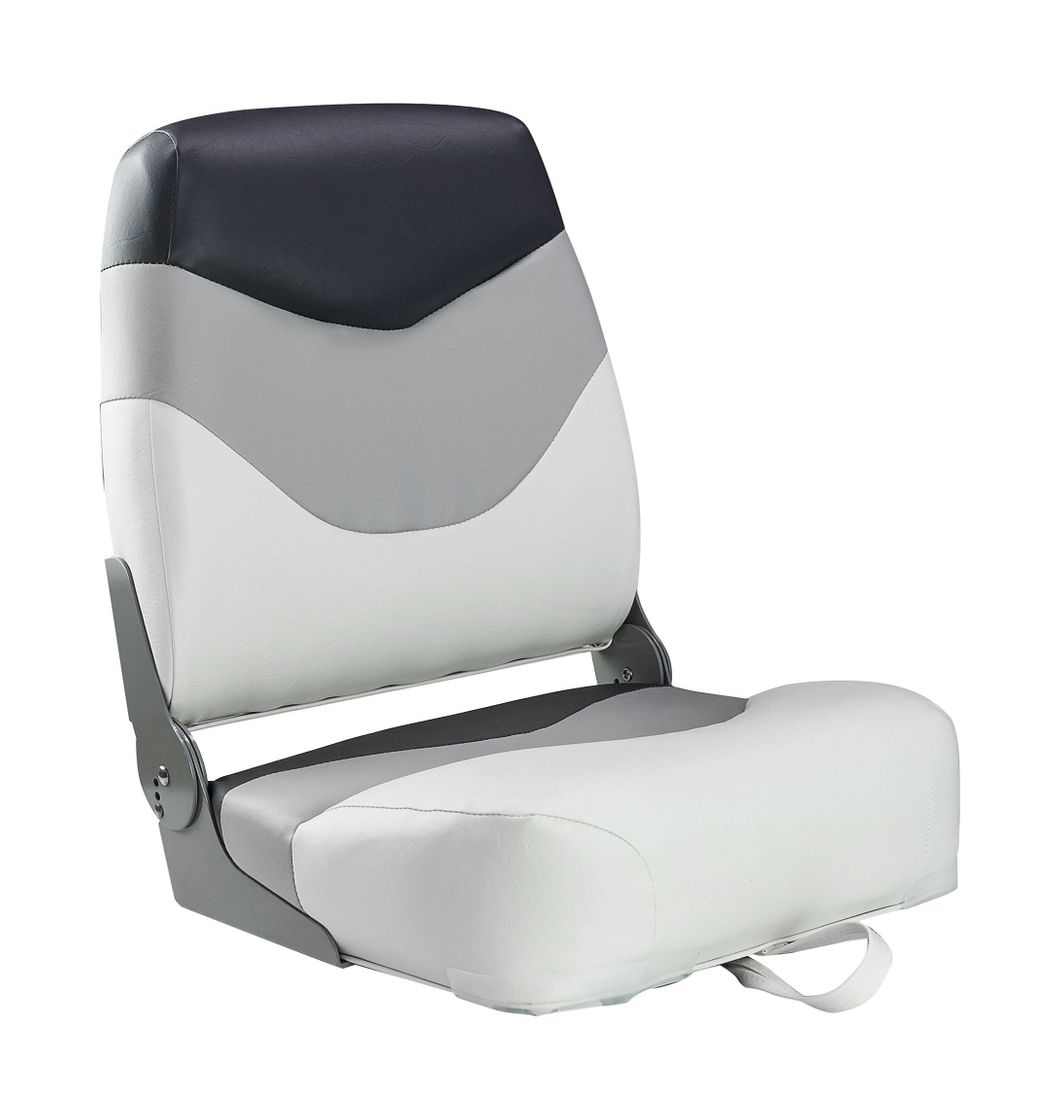 Кресло мягкое складное Premium, обивка винил, цвет белый/серый/угольный, Marine Rocket купить c доставкой
