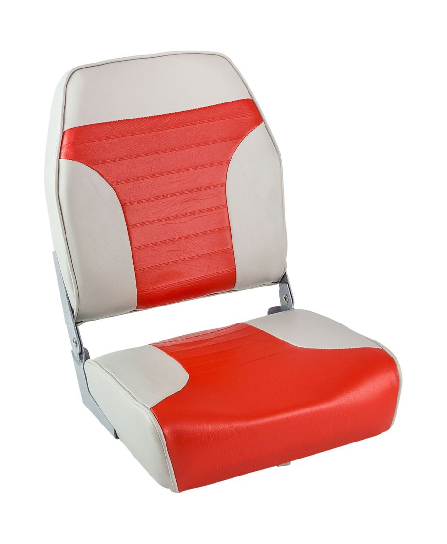 Кресло складное мягкое ECONOMY с высокой спинкой, цвет серый/красный купить c доставкой