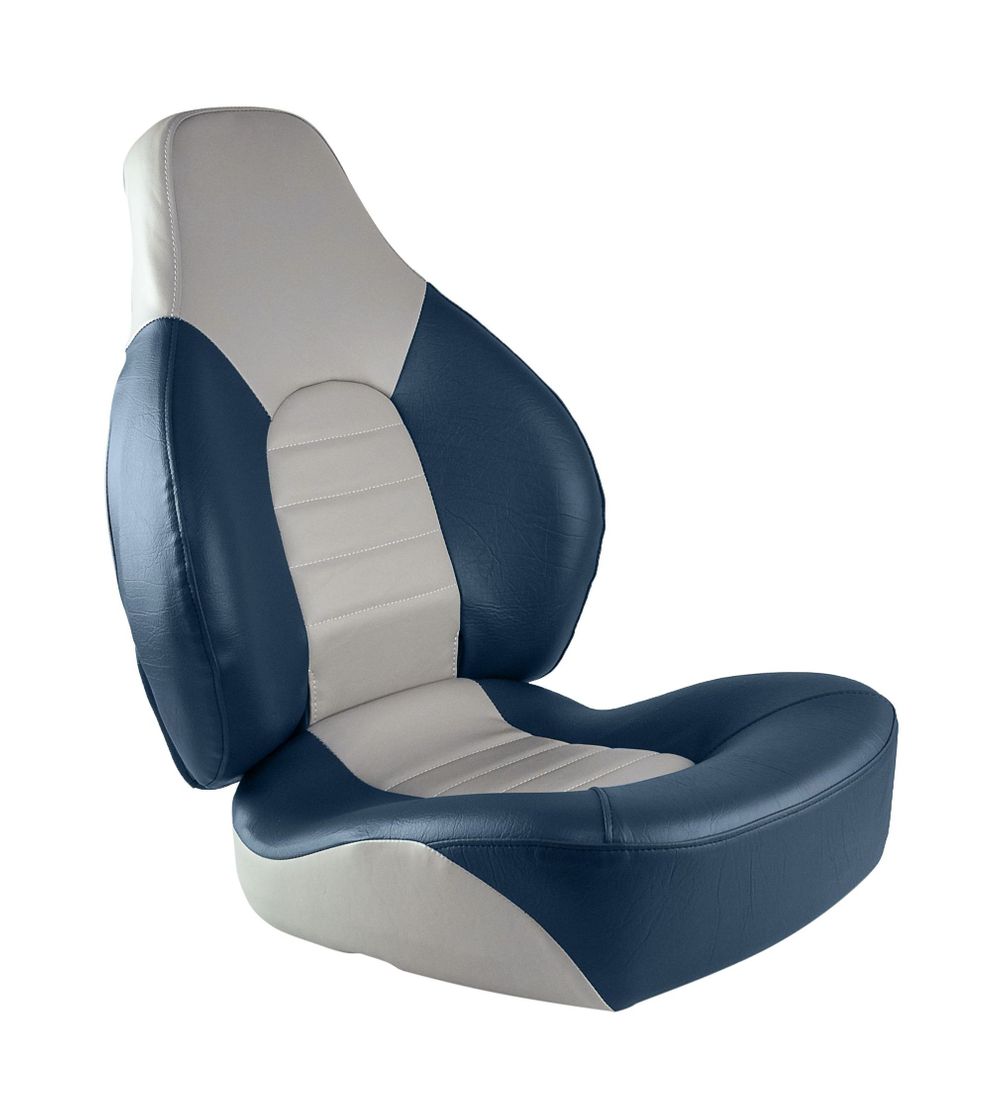 Кресло складное мягкое FISH PRO, цвет серый/синий купить c доставкой