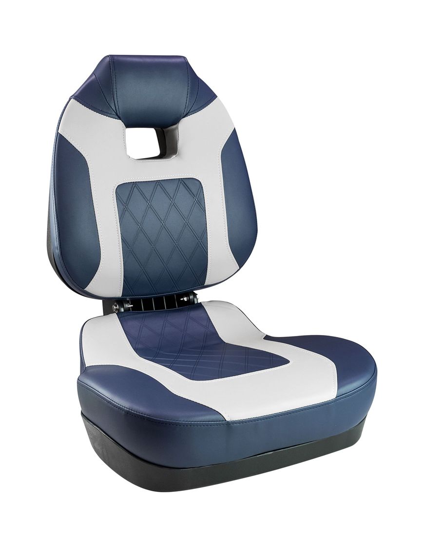 Кресло складное мягкое FISH PRO II с высокой спинкой, цвет синий/серый купить c доставкой