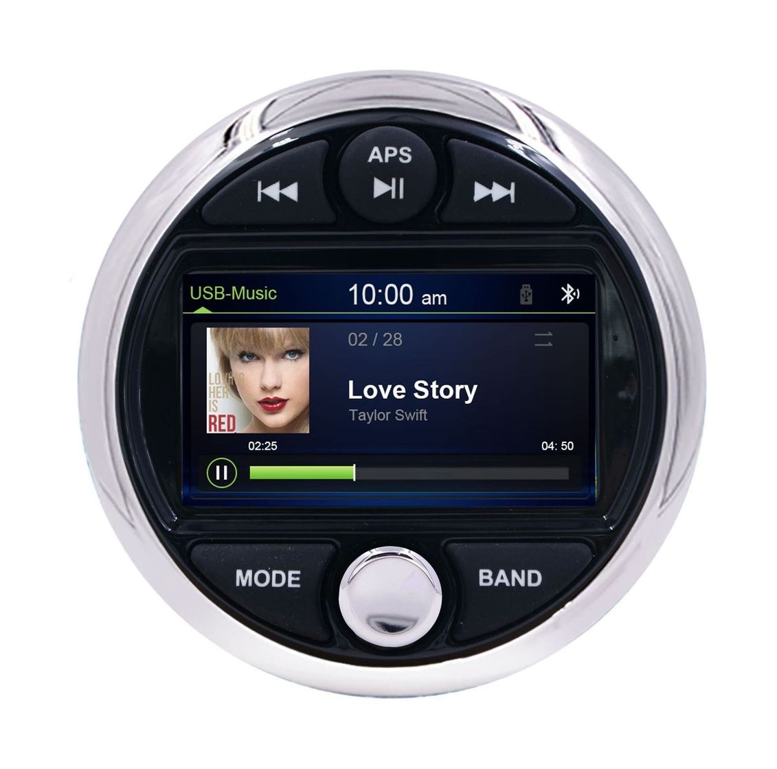 Морская магнитола MRH-301, Zone Control, серебристый ободок, Marine Rocket купить c доставкой