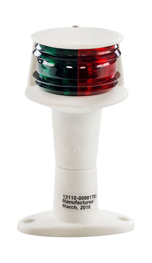 Огонь ходовой комбинированый (красный, зеленый) на стойке 100 мм, белый купить c доставкой