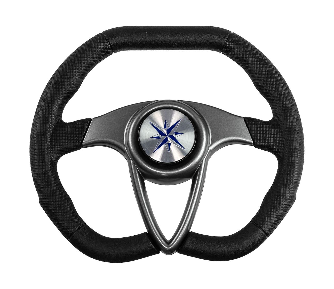 Рулевое колесо BARRACUDA обод черный, спицы серебряные д. 350 мм купить c доставкой