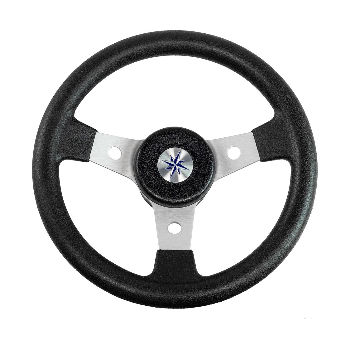 Рулевое колесо DELFINO обод черный,спицы серебряные д. 310 мм купить c доставкой