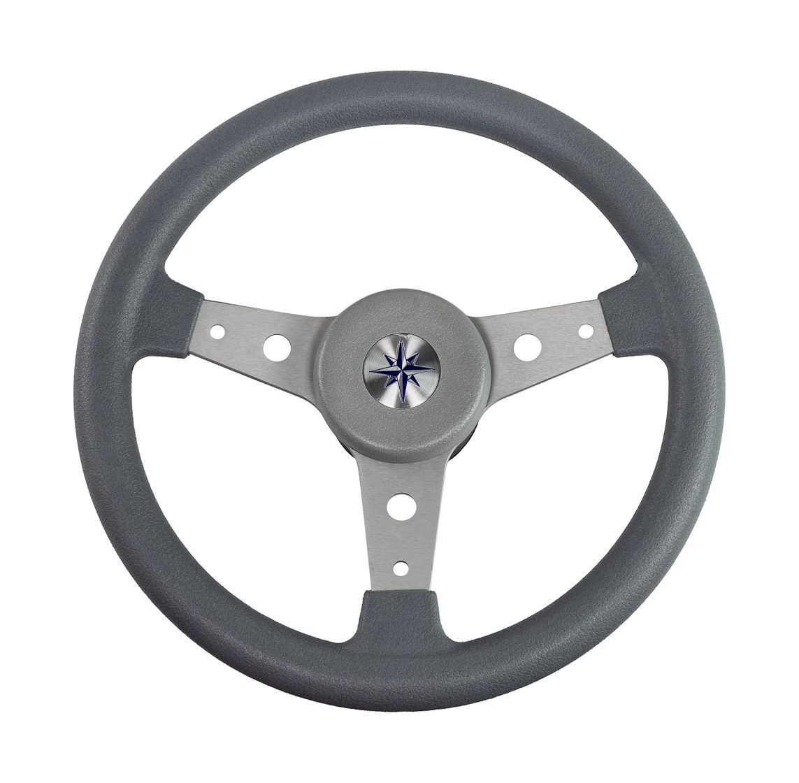Рулевое колесо DELFINO обод серый,спицы серебряные д. 340 мм купить c доставкой