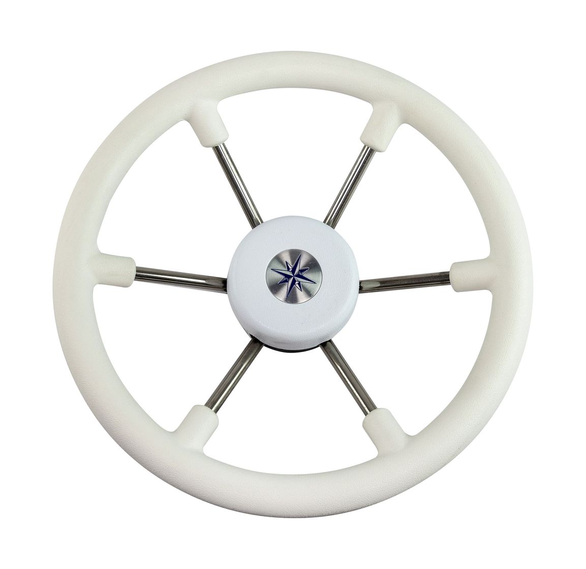 Рулевое колесо LEADER TANEGUM белый обод серебряные спицы д. 330 мм купить c доставкой