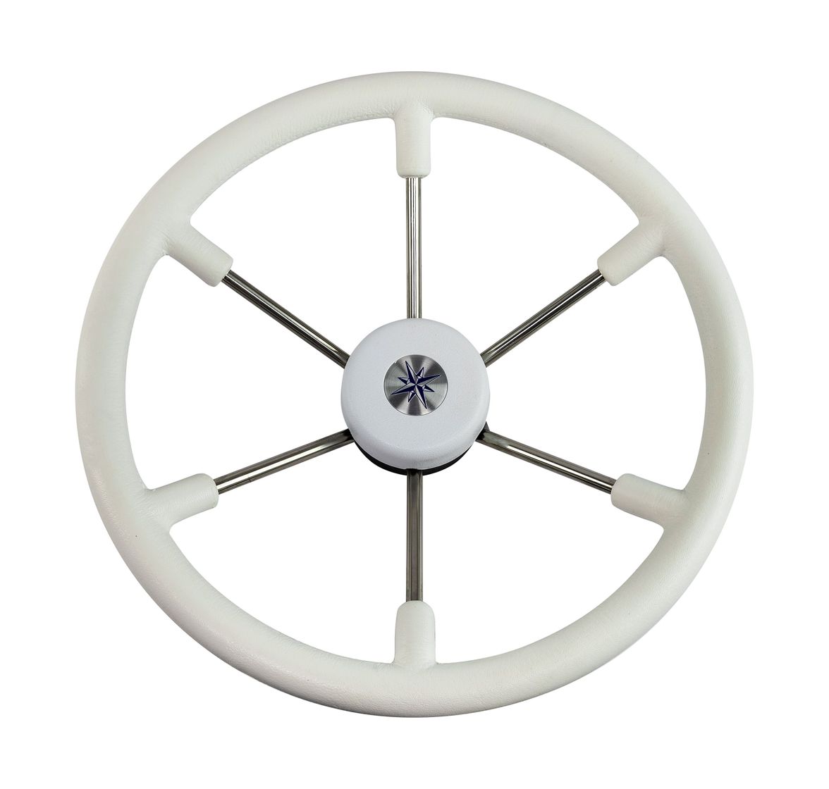 Рулевое колесо LEADER TANEGUM белый обод серебряные спицы д. 400 мм купить c доставкой