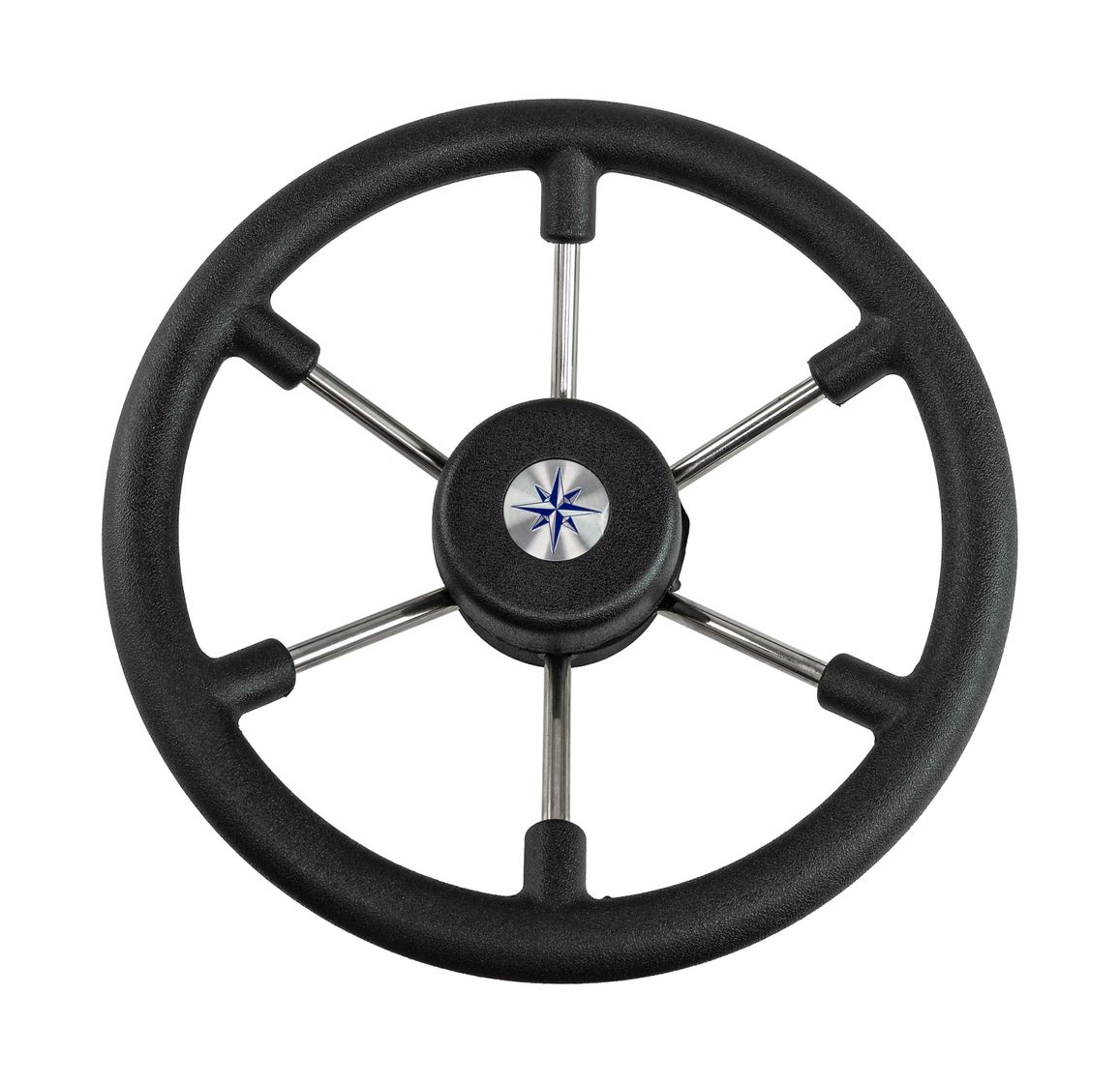 Рулевое колесо LEADER TANEGUM черный обод серебряные спицы д. 330 мм купить c доставкой