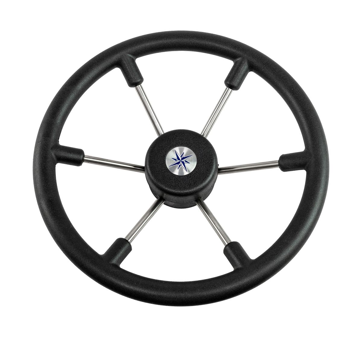 Рулевое колесо LEADER TANEGUM черный обод серебряные спицы д. 360 мм купить c доставкой