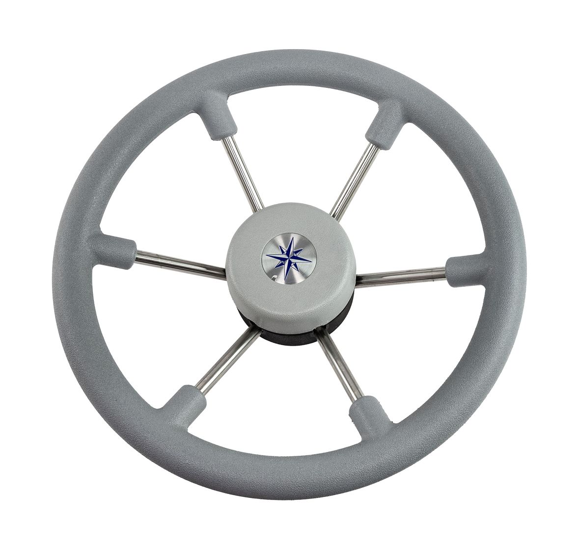 Рулевое колесо LEADER TANEGUM серый обод серебряные спицы д. 330 мм купить c доставкой