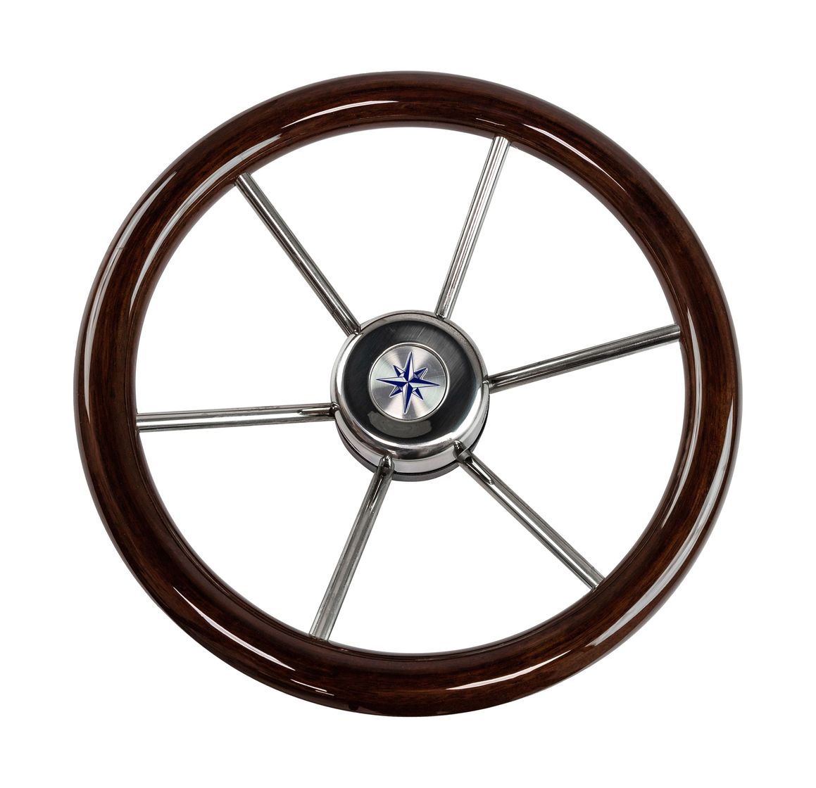 Рулевое колесо LEADER WOOD деревянный обод серебряные спицы д. 340 мм купить c доставкой