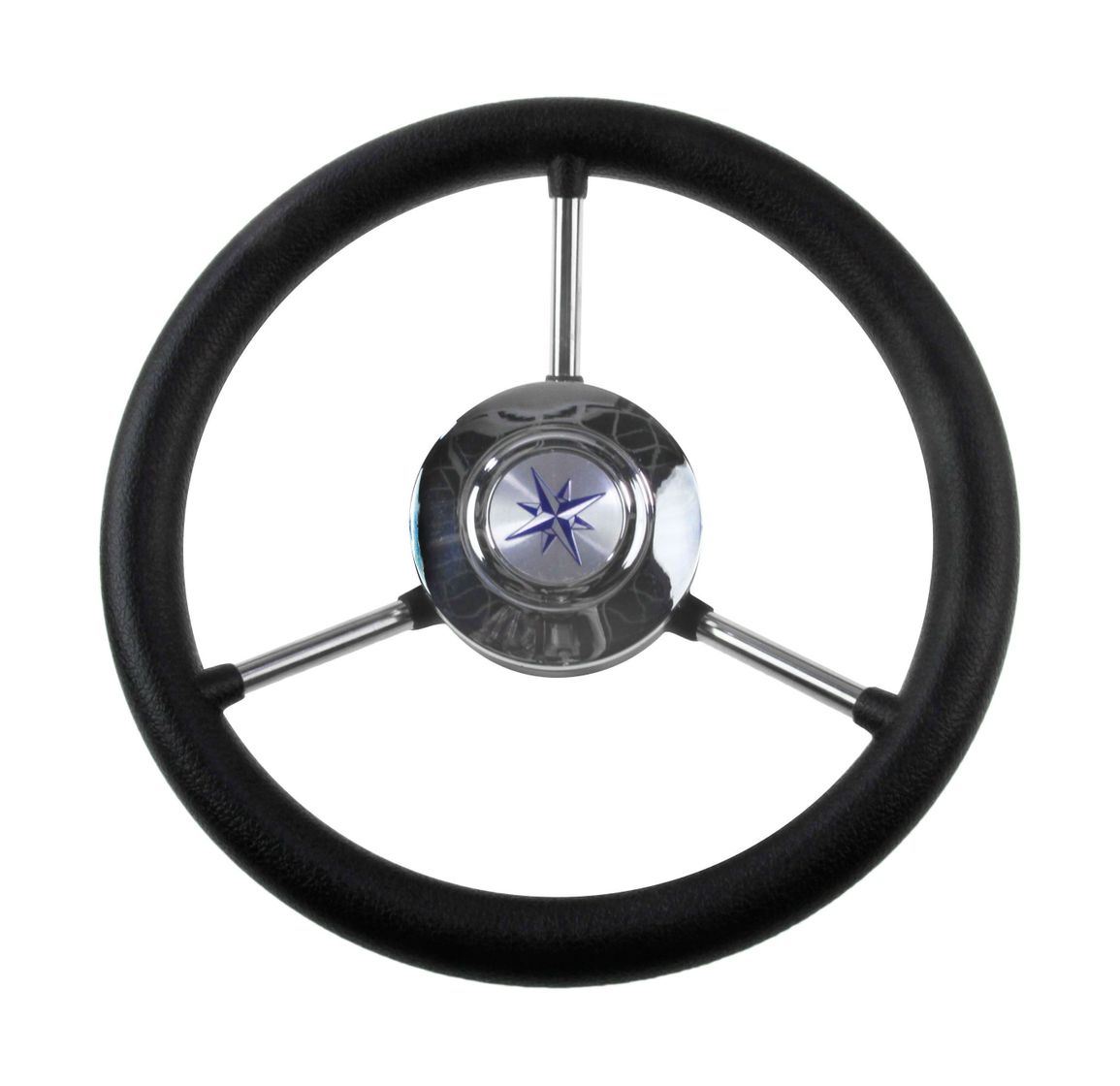 Рулевое колесо LIPARI обод черный, спицы серебряные д. 280 мм купить c доставкой