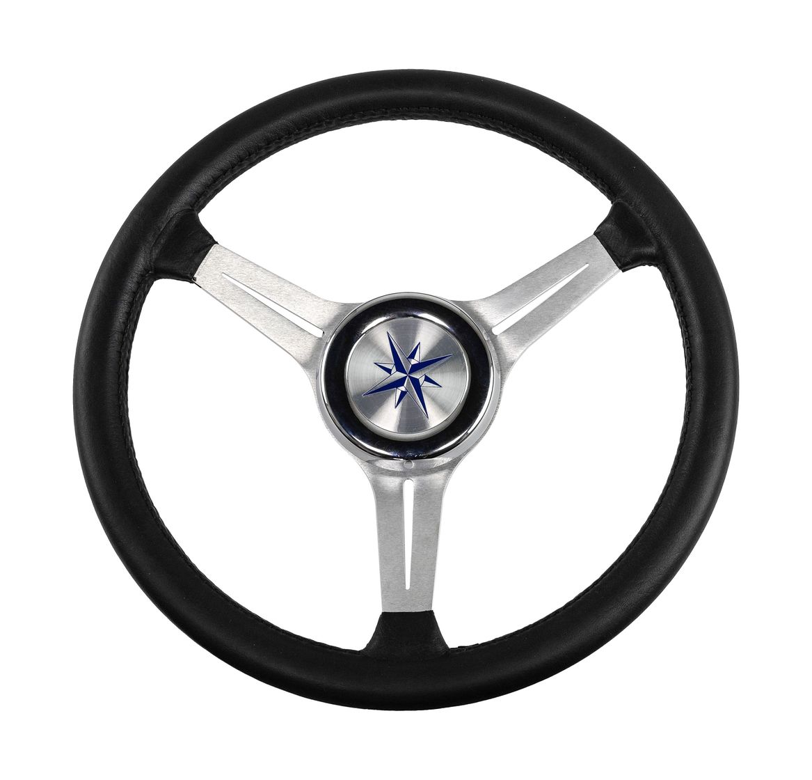 Рулевое колесо LYRA обод черный, спицы серебряные д. 370 мм купить c доставкой
