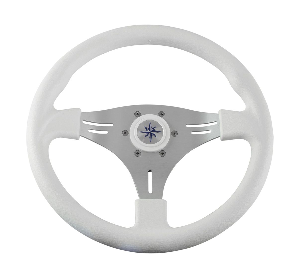 Рулевое колесо MANTA обод белый, спицы серебряные д. 355 мм купить c доставкой