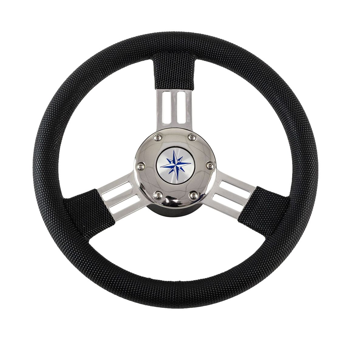 Рулевое колесо PEGASO обод черный, спицы серебряные д. 300 мм купить c доставкой