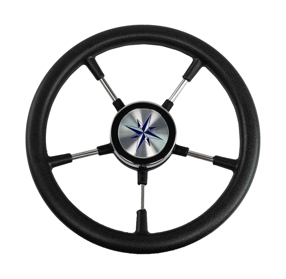 Рулевое колесо RIVA RSL обод черный, спицы серебряные д. 320 мм купить c доставкой
