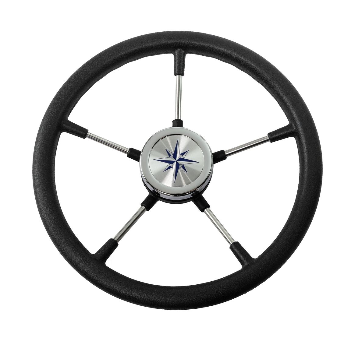 Рулевое колесо RIVA RSL обод черный, спицы серебряные д. 360 мм купить c доставкой