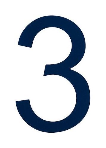 Знак номера 3, синий купить c доставкой