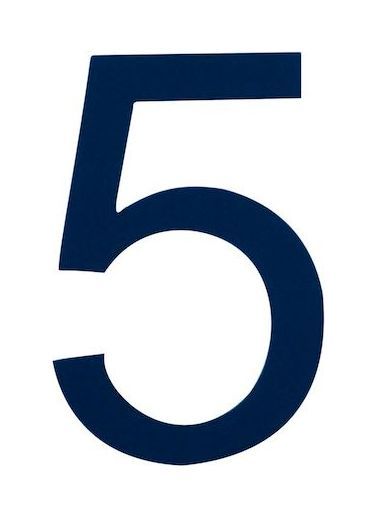 Знак номера 5, синий купить c доставкой