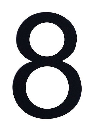 Знак номера 8, черный купить c доставкой