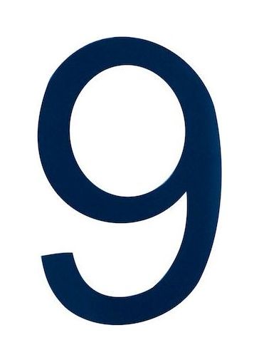 Знак номера 9, синий купить c доставкой